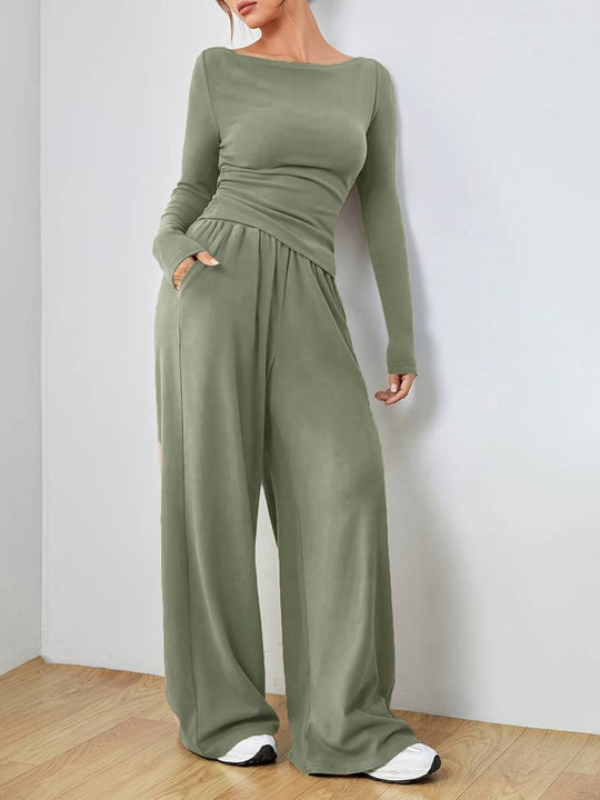 Mia Pantalon Dames van Katoen met Relaxed Fit en Elastische Tailleband - ZovaFashion - Lange Broek Dames