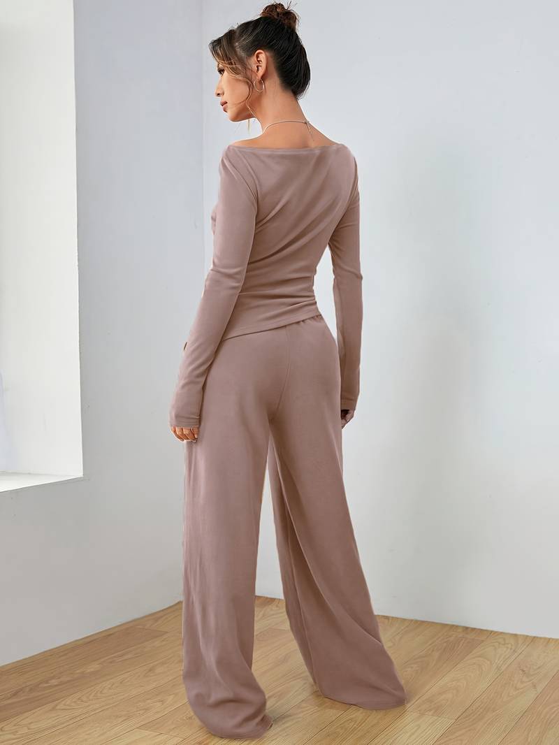 Mia Pantalon Dames van Katoen met Relaxed Fit en Elastische Tailleband - ZovaFashion - Lange Broek Dames