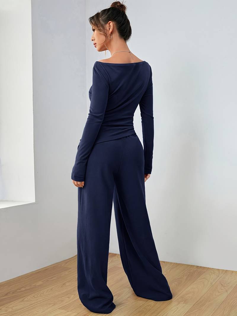 Mia Pantalon Dames van Katoen met Relaxed Fit en Elastische Tailleband - ZovaFashion - Lange Broek Dames
