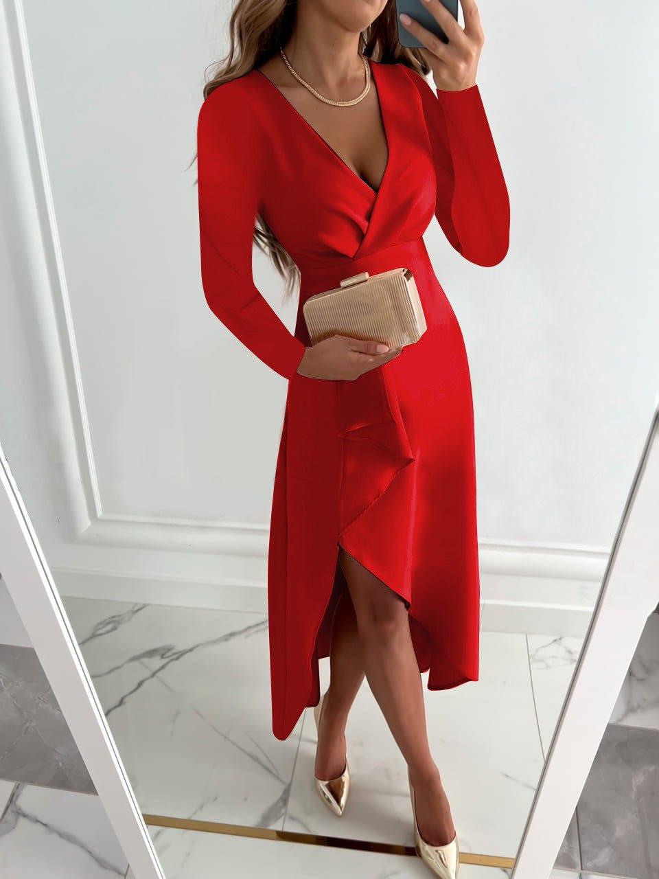 Midi Zomerjurk Dames in Premium Polyester met Verstelbare Taille en Ronde Halslijn - ZovaFashion - Midi Jurken