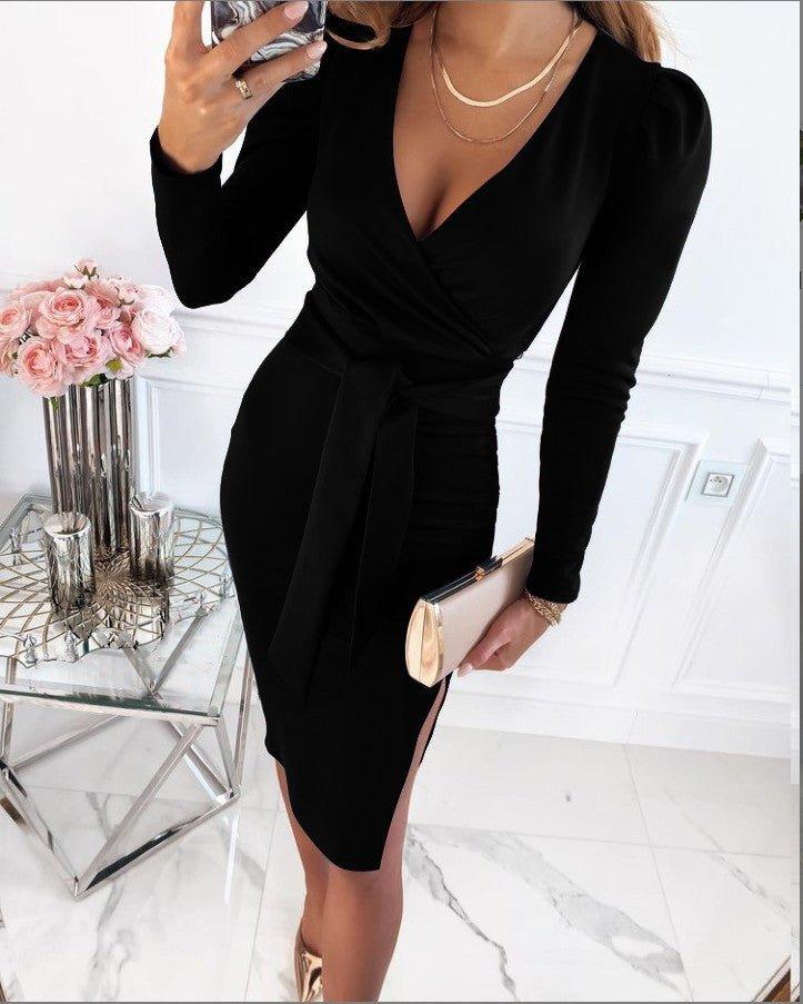 Midi Zomerjurk Dames in Premium Polyester met Verstelbare Taille en Ronde Halslijn - ZovaFashion - Midi Jurken