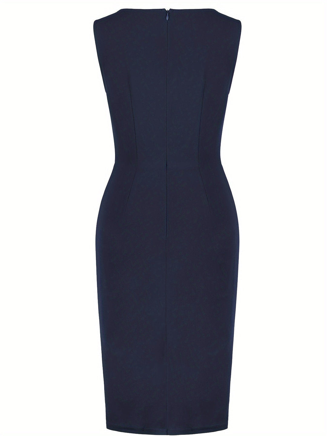 Midi Zomerjurk in Stretch Knit met Asymmetrische Zoom en Crew Neck - Zova - Fashion - Midi Jurk