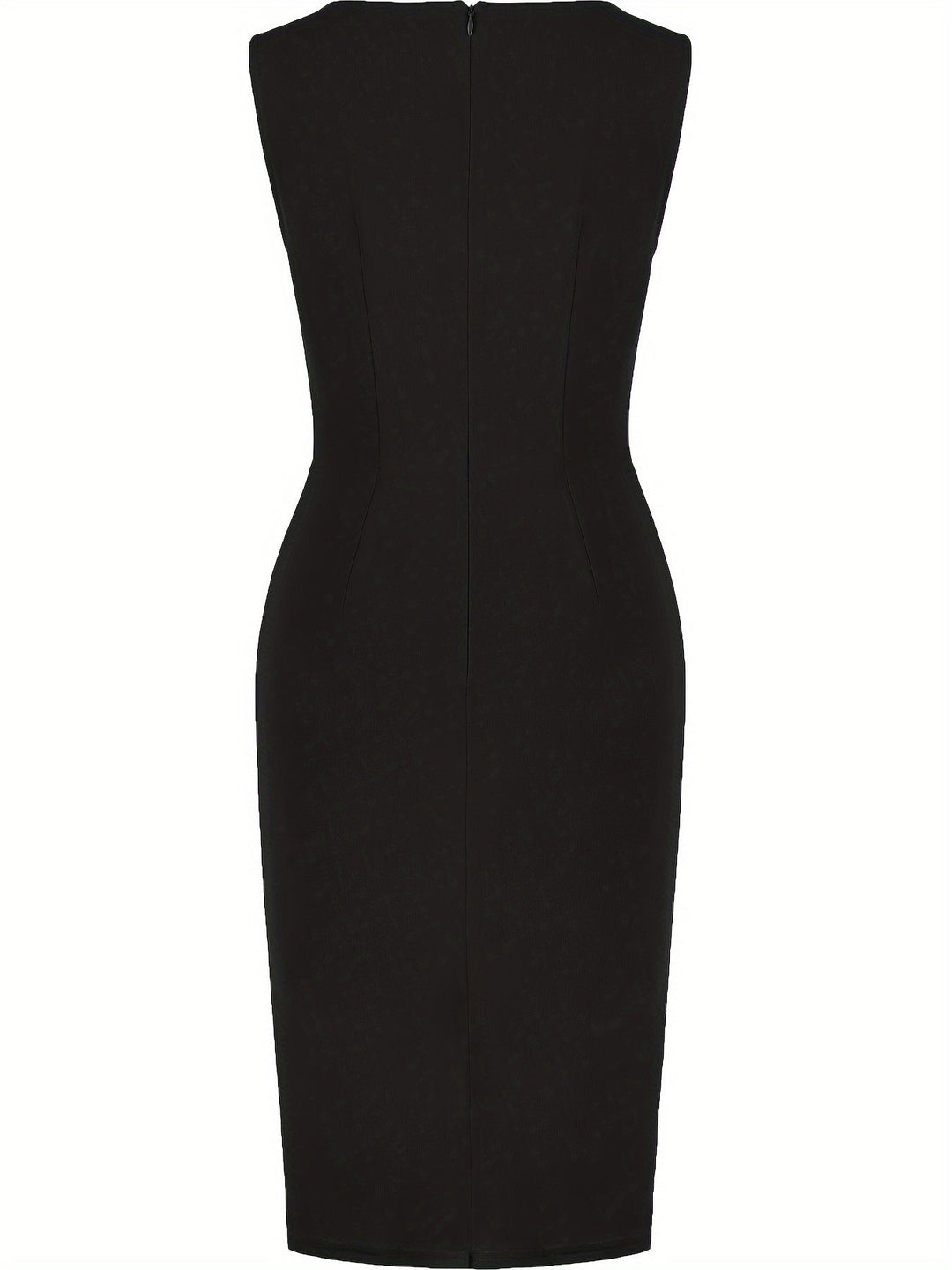 Midi Zomerjurk in Stretch Knit met Asymmetrische Zoom en Crew Neck - Zova - Fashion - Midi Jurk