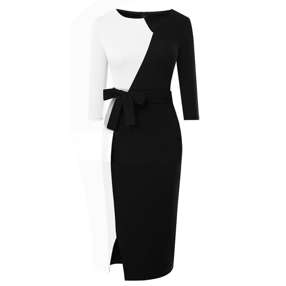 Midi Zomerjurk van Katoen met 3/4 Mouw en Asymmetrisch Design - Stand Out in Style! - ZovaFashion - Midi Jurk