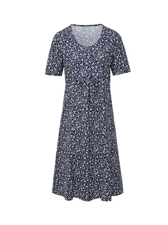 Midi Zomerjurk van Katoen met Bohemian Design en Functionele Voorzakken - ZovaFashion - Midi Jurk