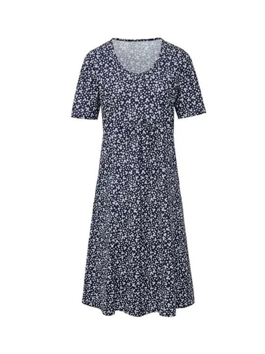 Midi Zomerjurk van Katoen met Bohemian Design en Functionele Voorzakken - ZovaFashion - Midi Jurk