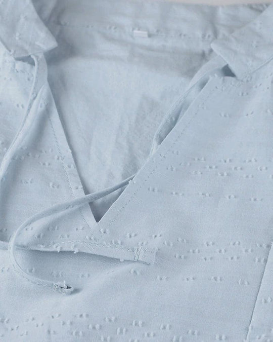 Midi Zomerjurk van Katoen met Lange Mouwen en Getailleerde Pasvorm - Zova - Fashion - Midi Jurk