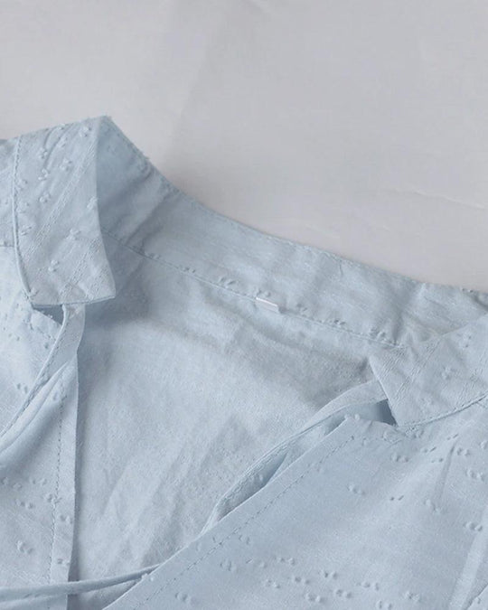 Midi Zomerjurk van Katoen met Lange Mouwen en Getailleerde Pasvorm - Zova - Fashion - Midi Jurk