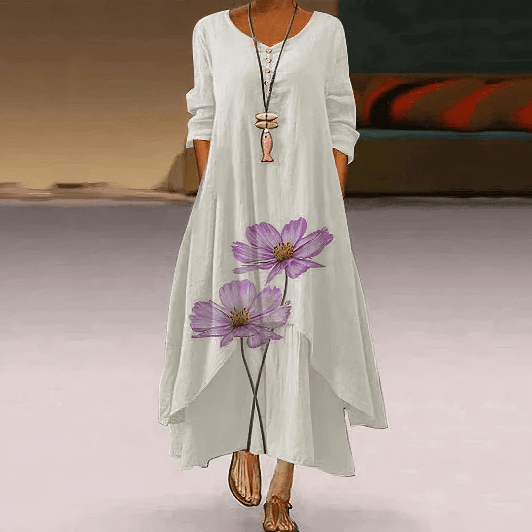 Midi Zomerjurk van Katoen met Tijdloze A - lijn en Minimalistische Details - Zova - Fashion - Midi Jurk