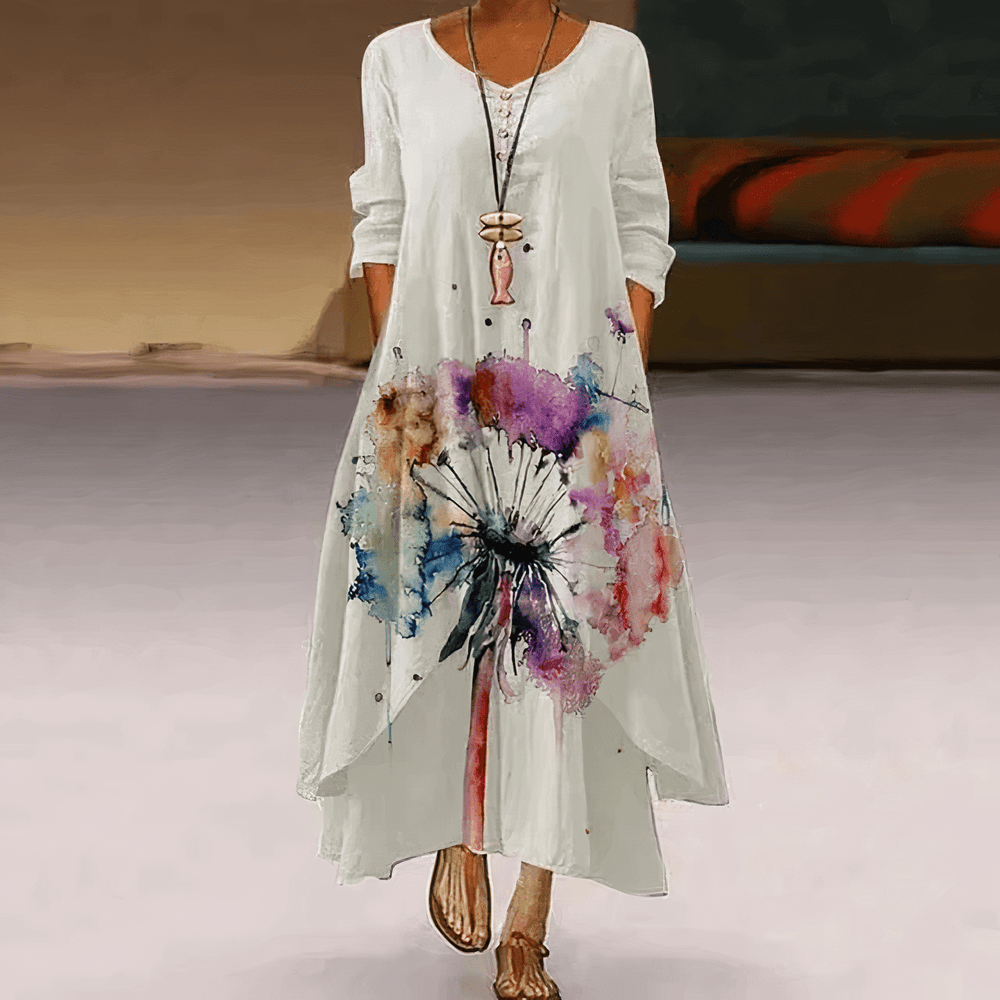 Midi Zomerjurk van Katoen met Tijdloze A - lijn en Minimalistische Details - Zova - Fashion - Midi Jurk