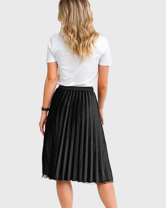 Midi Zomerrok Dames met Elastische Tailleband en Uitlopende Snit - Zova - Fashion
