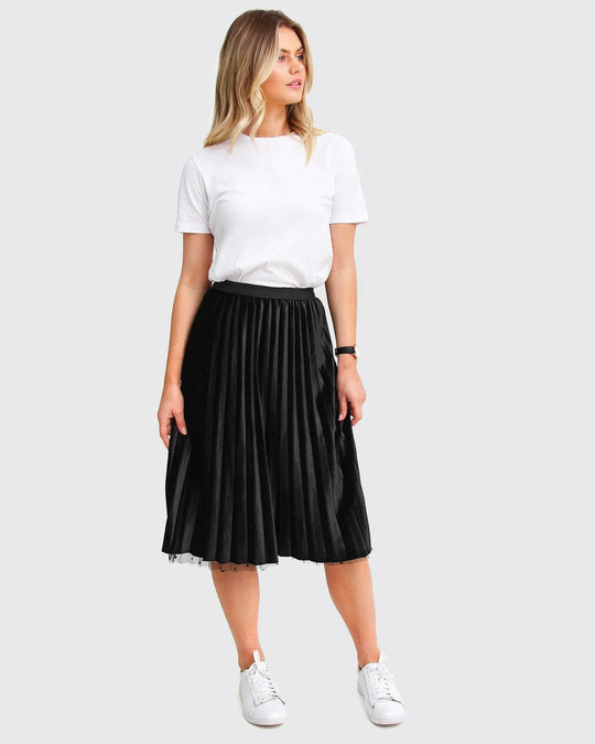 Midi Zomerrok Dames met Elastische Tailleband en Uitlopende Snit - Zova - Fashion