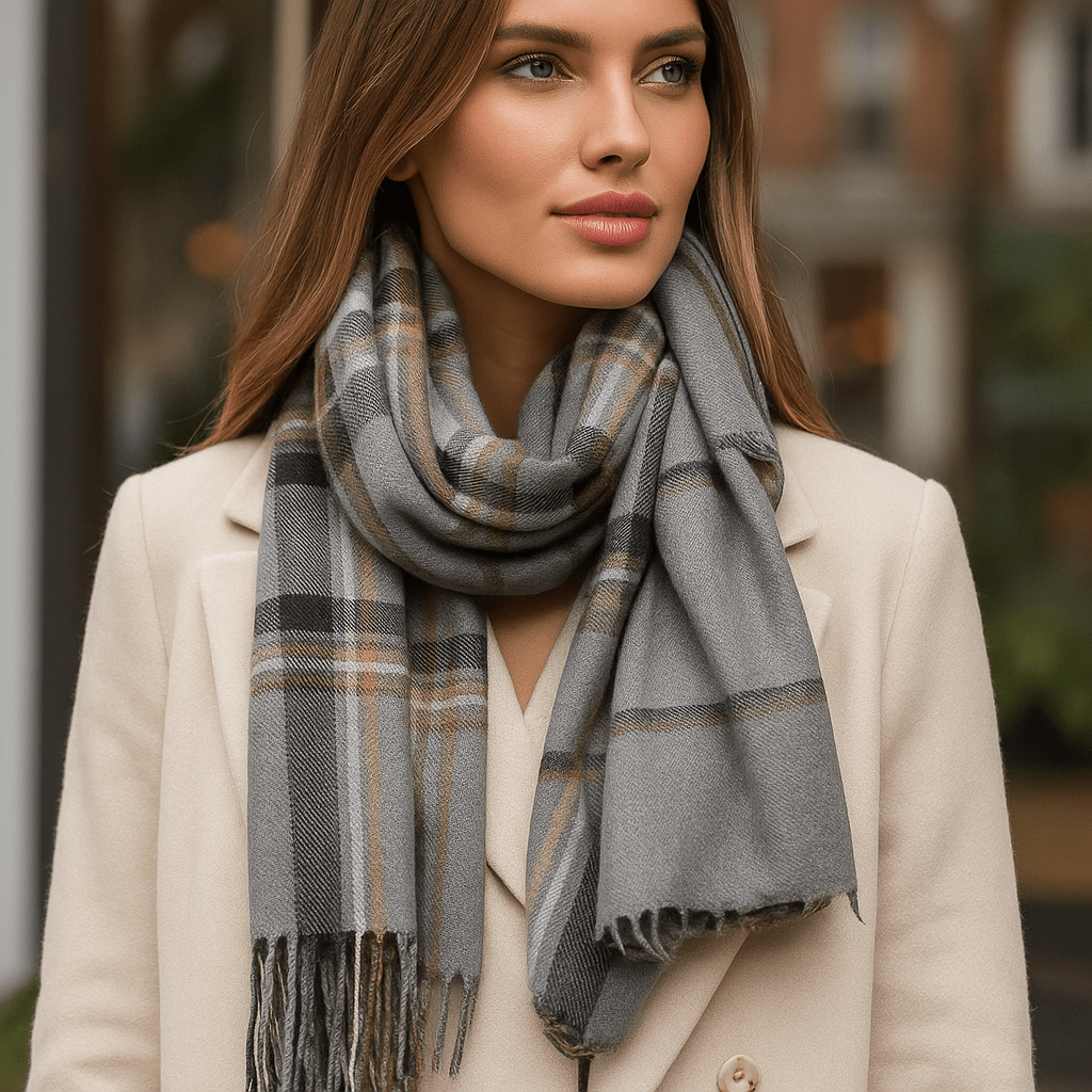 Zachte en Elegante Geruite Sjaal – Liora