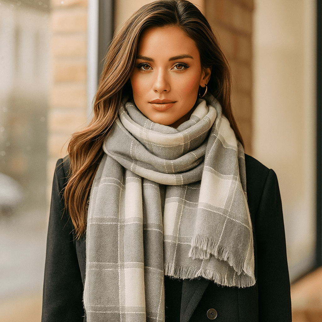 Zachte en Elegante Geruite Sjaal – Liora