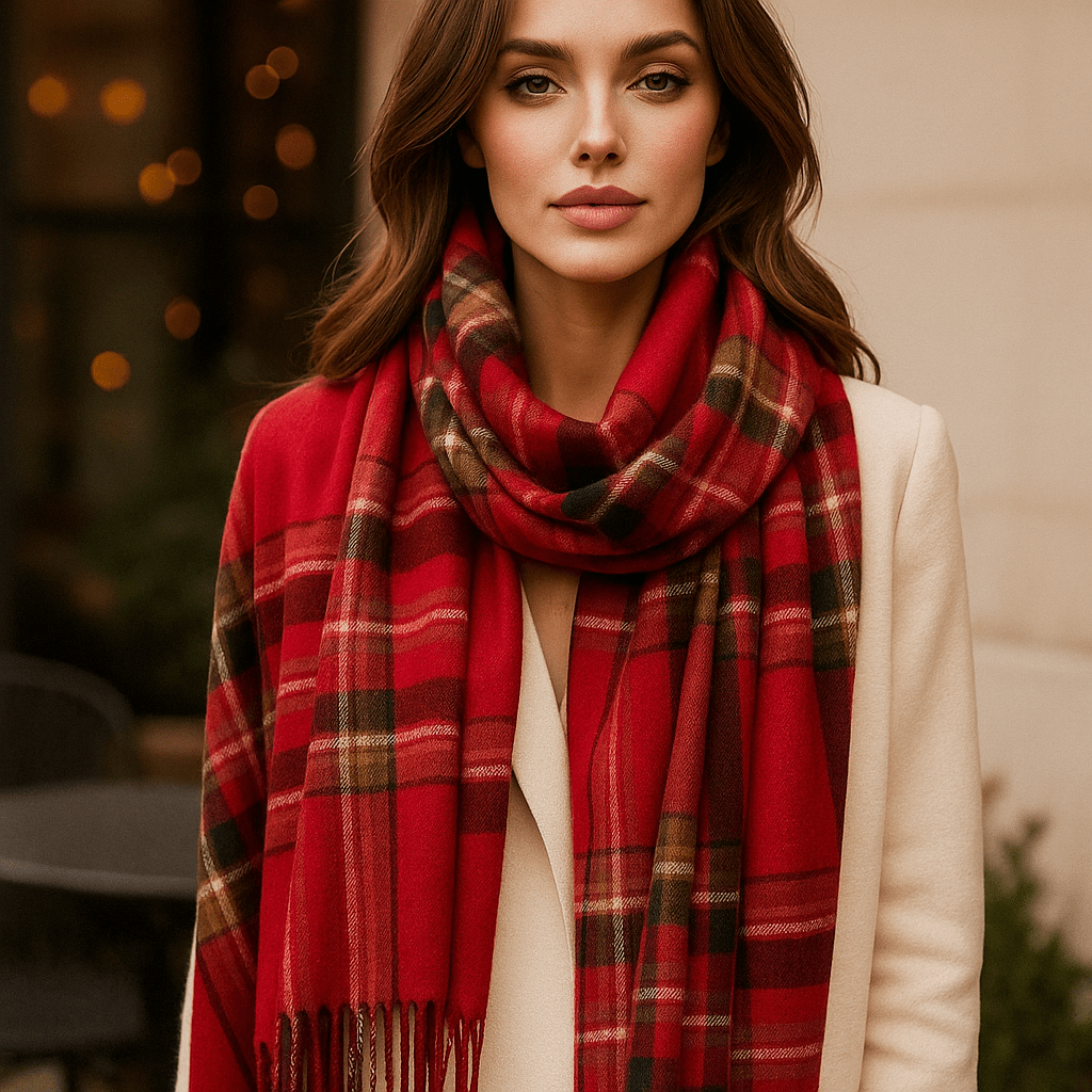 Zachte en Elegante Geruite Sjaal – Liora