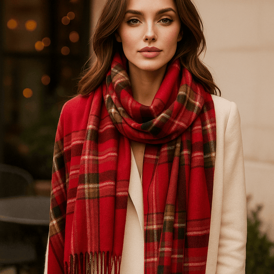 Zachte en Elegante Geruite Sjaal – Liora