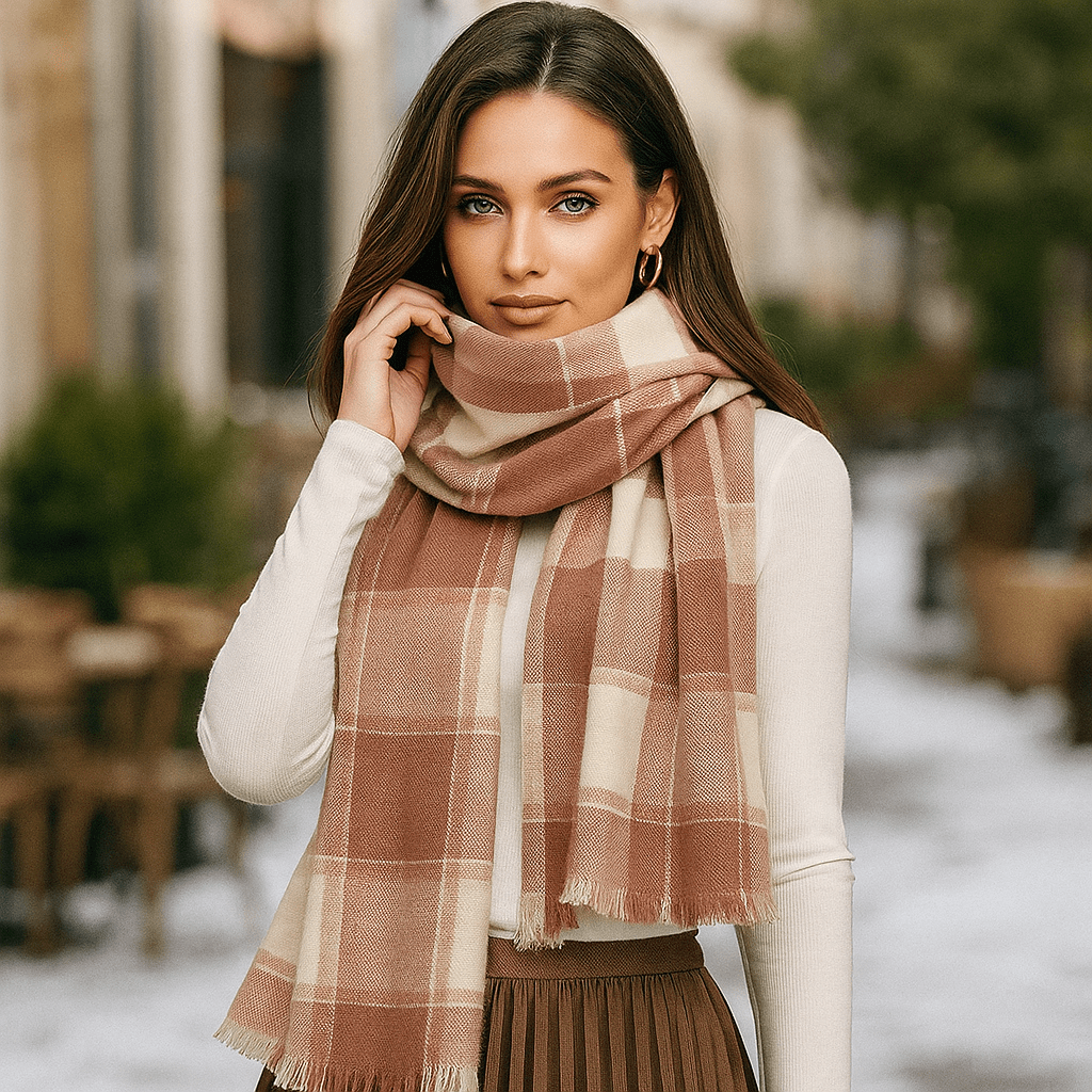 Zachte en Elegante Geruite Sjaal – Liora