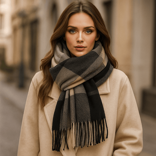 Zachte en Elegante Geruite Sjaal – Liora