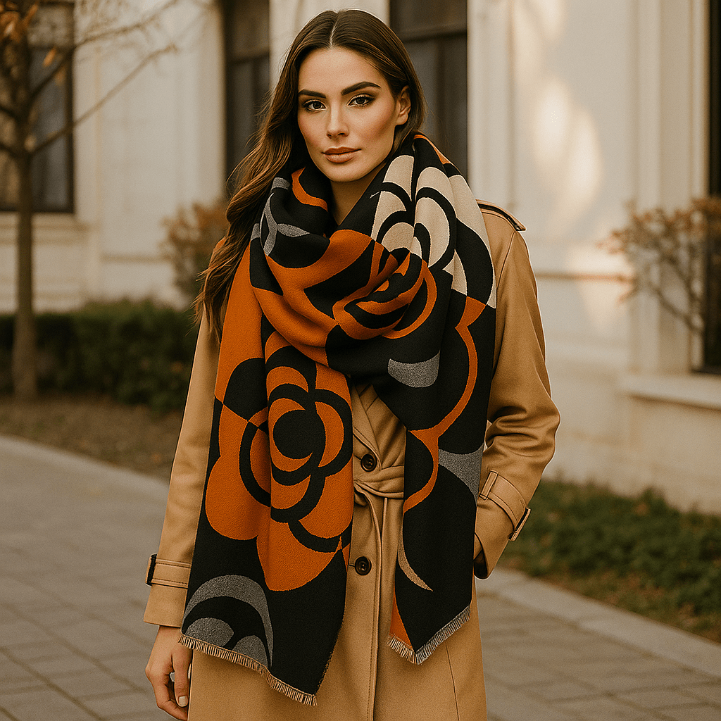 Omkeerbare Sjaal Luxe – Elegante Bloemenprint