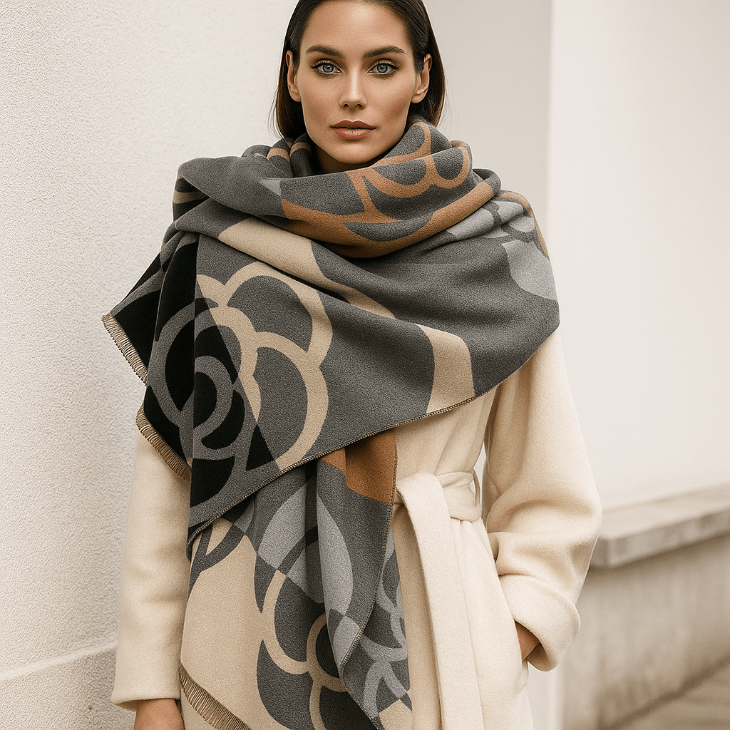 Omkeerbare Sjaal Luxe – Elegante Bloemenprint