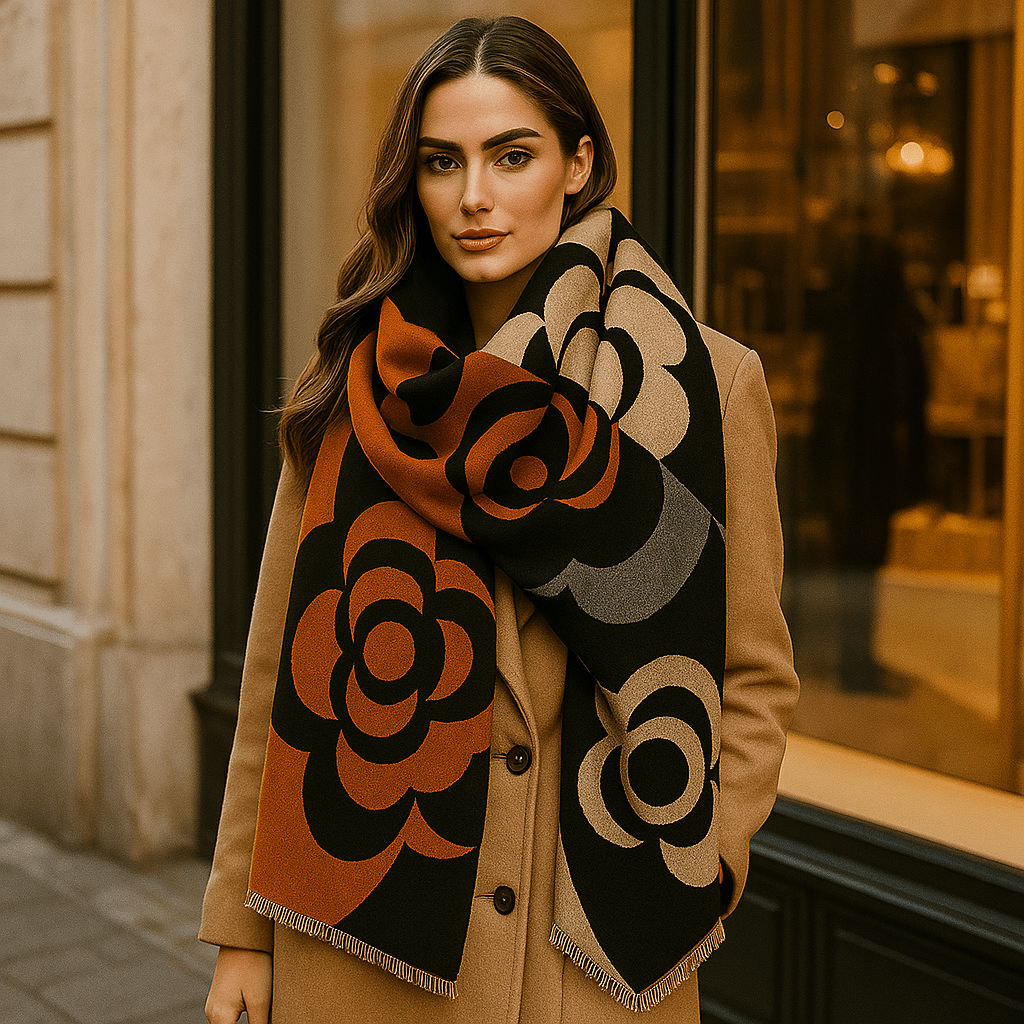 Omkeerbare Sjaal Luxe – Elegante Bloemenprint