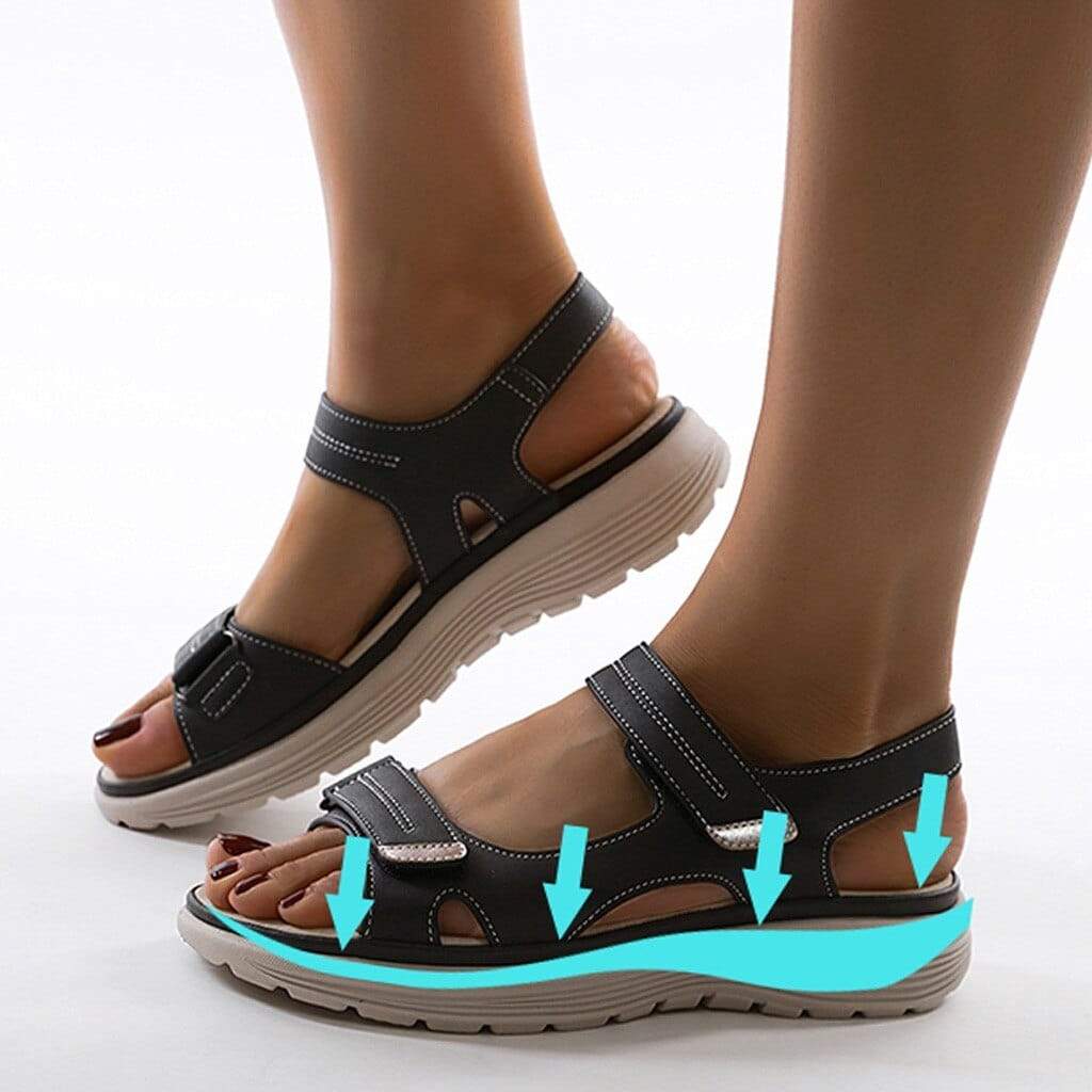Orthopedische Sandalen Dames met Leren Soft Sole en Verstelbare Bandjes - Zova - Fashion