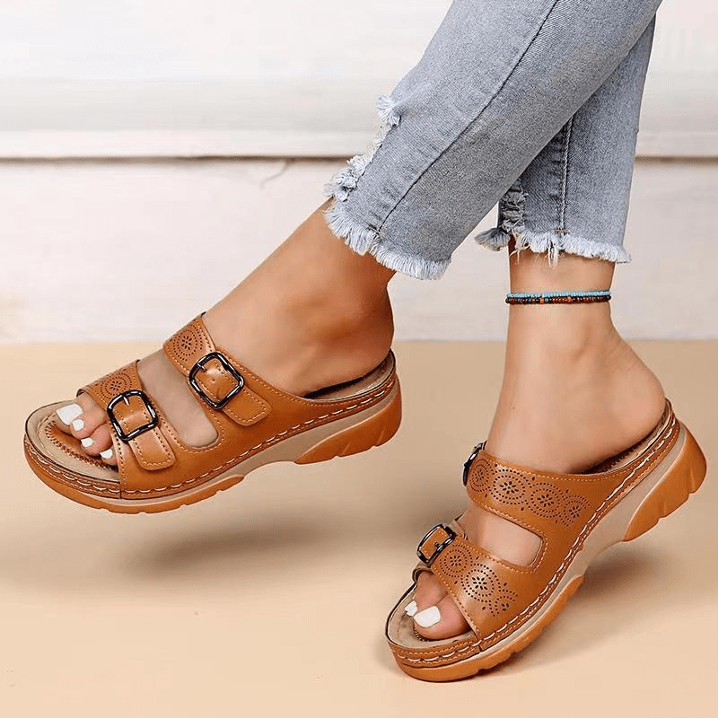 Orthopedische Sandalen Dames met Verstelbare Bandjes en Synthetisch Materiaal - ZovaFashion - Sandalen Dames