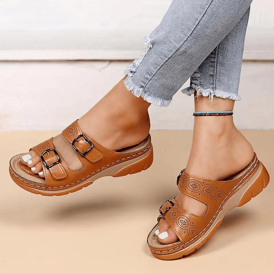 Orthopedische Sandalen Dames met Verstelbare Bandjes en Synthetisch Materiaal - ZovaFashion - Sandalen Dames