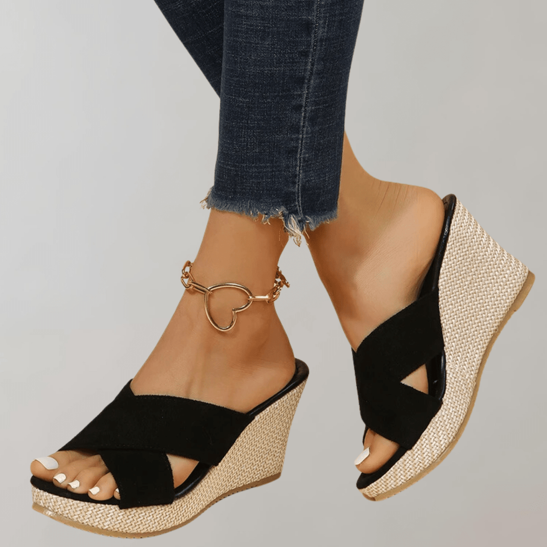 Orthopedische Sandalen Dames van Imitatieleer met Crisscross Bandjes - ZovaFashion - Sandalen Dames