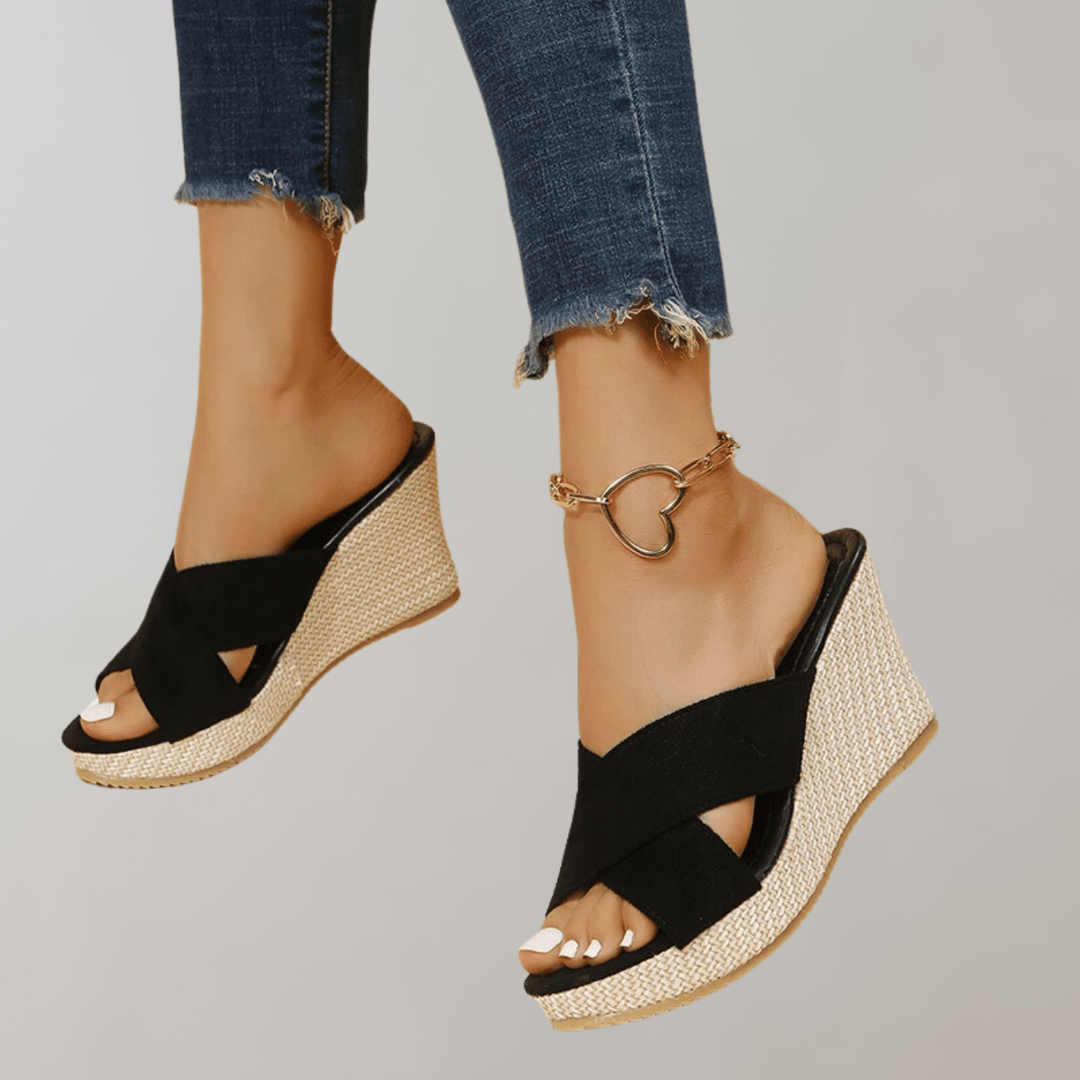 Orthopedische Sandalen Dames van Imitatieleer met Crisscross Bandjes - ZovaFashion - Sandalen Dames