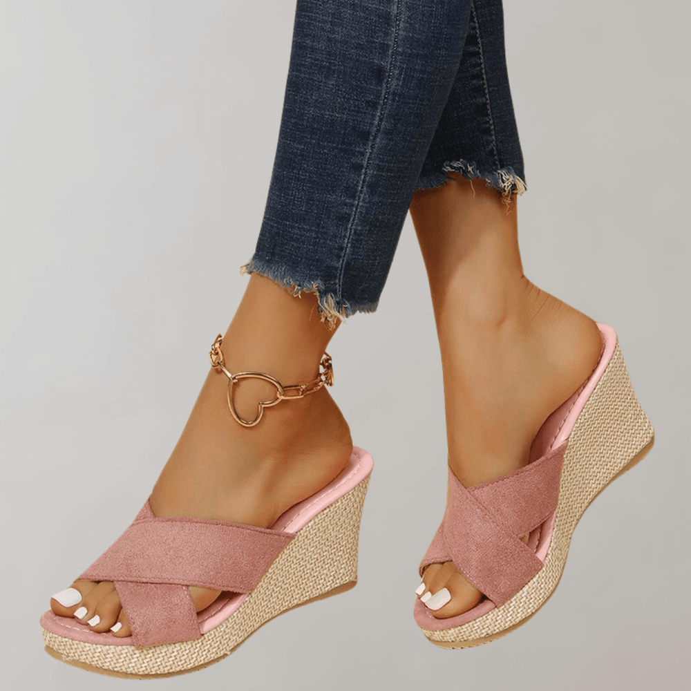 Orthopedische Sandalen Dames van Imitatieleer met Crisscross Bandjes - ZovaFashion - Sandalen Dames
