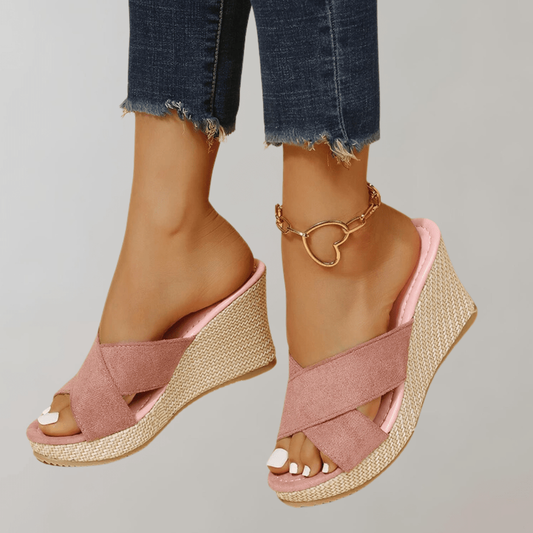 Orthopedische Sandalen Dames van Imitatieleer met Crisscross Bandjes - ZovaFashion - Sandalen Dames