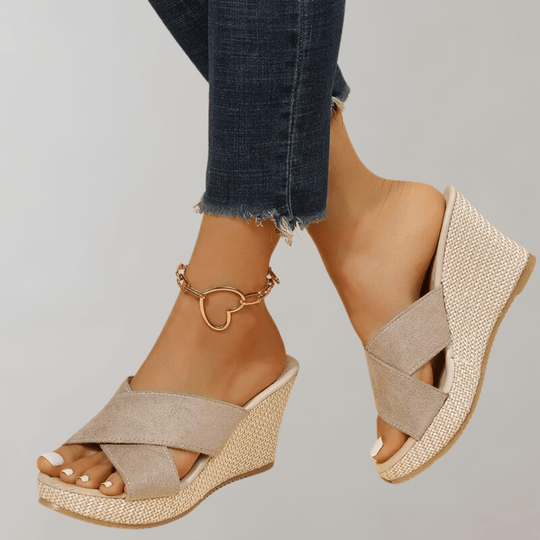 Orthopedische Sandalen Dames van Imitatieleer met Crisscross Bandjes - ZovaFashion - Sandalen Dames