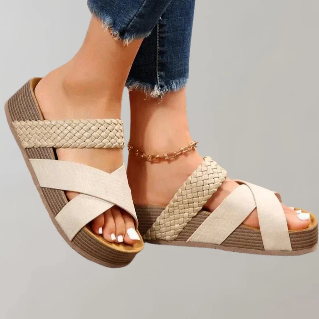 Orthopedische Sandalen Dames van Leer met Chunky Zool en Verstelbare Bandjes - ZovaFashion - Sandalen Dames