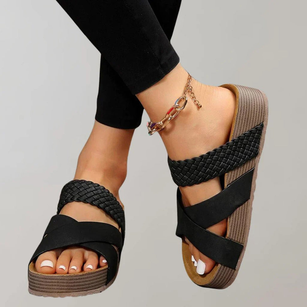 Orthopedische Sandalen Dames van Leer met Chunky Zool en Verstelbare Bandjes - ZovaFashion - Sandalen Dames