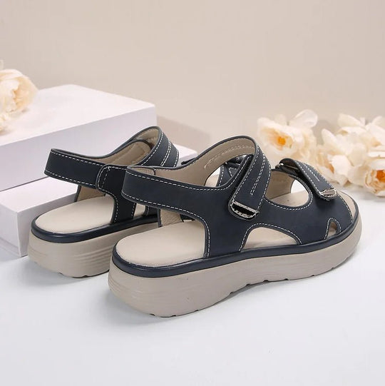 Orthopedische Sandalen Dames van Leer met Verstelbare Bandjes en Sportieve Stijl - ZovaFashion - Sandalen Dames