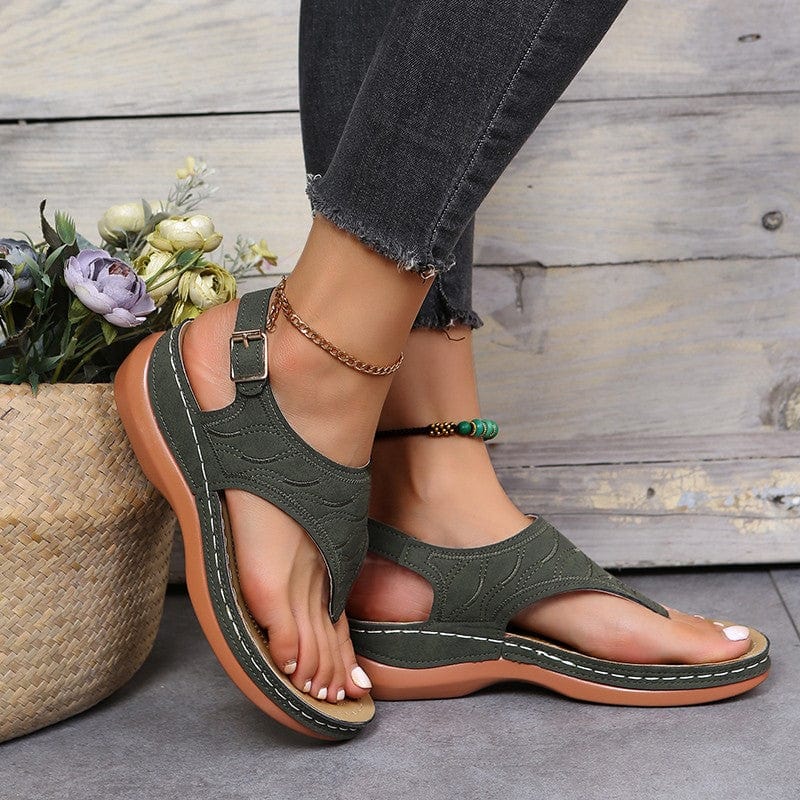 Orthopedische Sandalen Dames van Zacht Textiel met Slip - On Design - ZovaFashion - Sandalen Dames