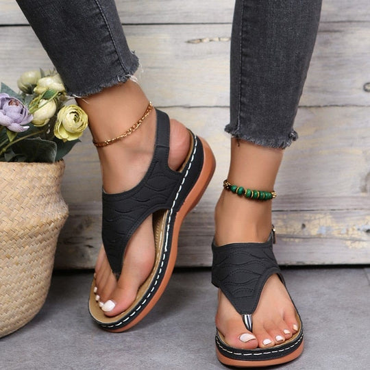 Orthopedische Sandalen Dames van Zacht Textiel met Slip - On Design - ZovaFashion - Sandalen Dames