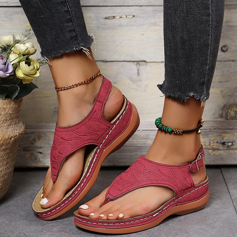 Orthopedische Sandalen Dames van Zacht Textiel met Slip - On Design - ZovaFashion - Sandalen Dames