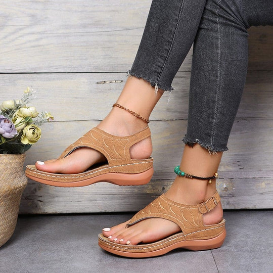 Orthopedische Sandalen Dames van Zacht Textiel met Slip - On Design - ZovaFashion - Sandalen Dames