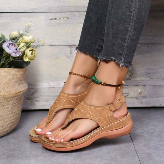 Orthopedische Sandalen Dames van Zacht Textiel met Slip - On Design - ZovaFashion - Sandalen Dames