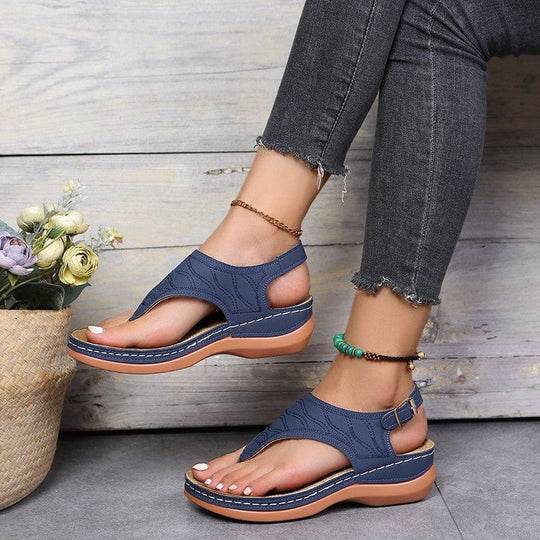 Orthopedische Sandalen Dames van Zacht Textiel met Slip - On Design - ZovaFashion - Sandalen Dames