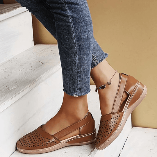 Orthopedische Schoenen Dames van Leer met Chunky Zool en Relaxed Fit - ZovaFashion - Schoenen Dames