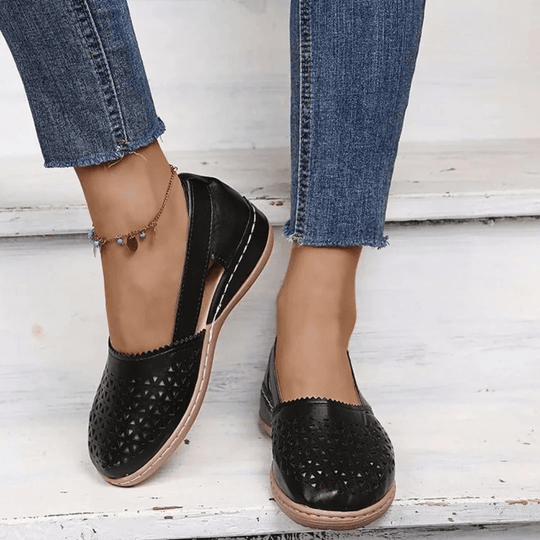 Orthopedische Schoenen Dames van Leer met Chunky Zool en Relaxed Fit - ZovaFashion - Schoenen Dames