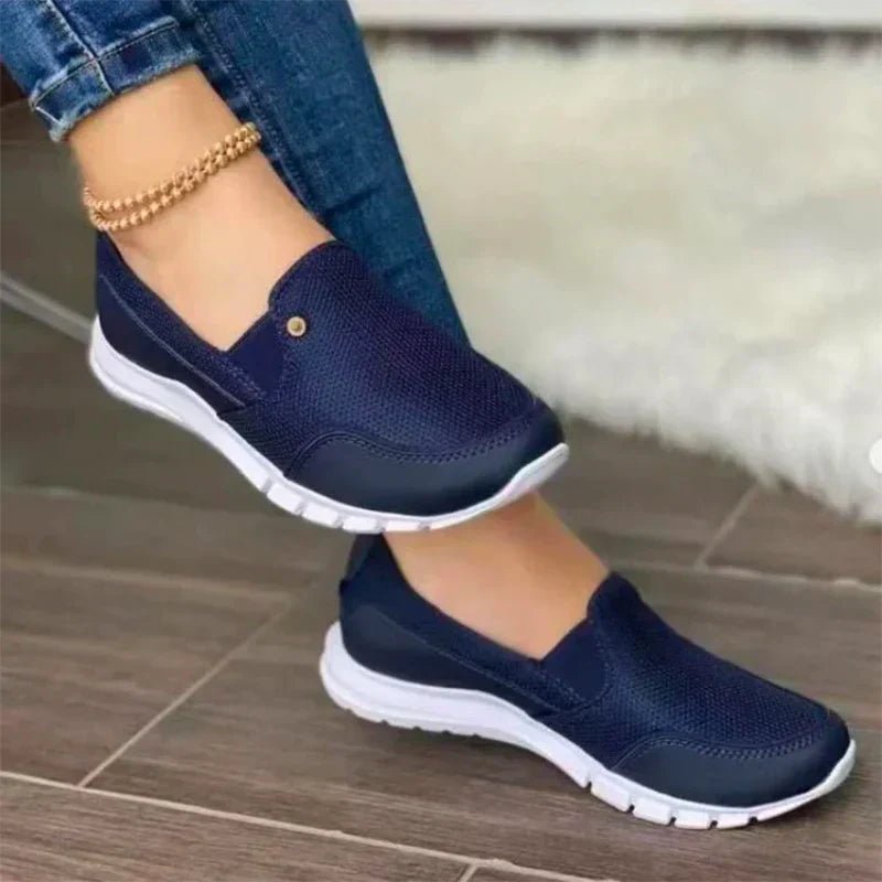 Orthopedische Slip - on Sneakers Dames van Ademend Textiel met Antislip Zool - ZovaFashion - Schoenen Dames