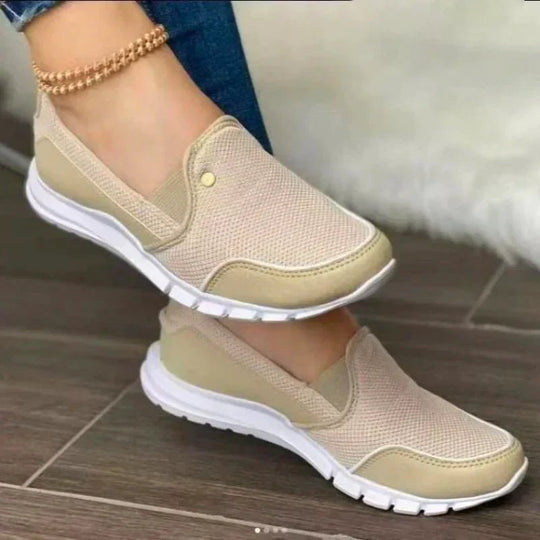 Orthopedische Slip - on Sneakers Dames van Ademend Textiel met Antislip Zool - ZovaFashion - Schoenen Dames