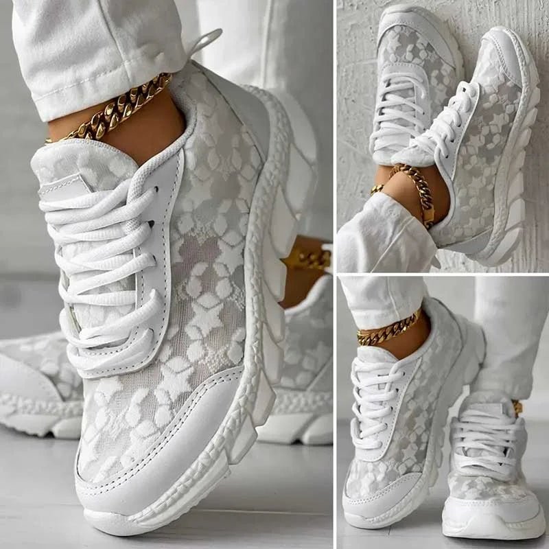 Orthopedische Sneakers Dames van Mesh met Chunky Zool en Ronde Neus - ZovaFashion - Schoenen Dames