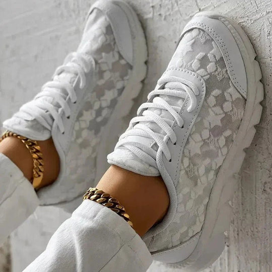 Orthopedische Sneakers Dames van Mesh met Chunky Zool en Ronde Neus - ZovaFashion - Schoenen Dames