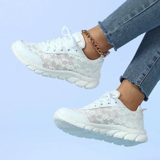 Orthopedische Sneakers Dames van Mesh met Chunky Zool en Ronde Neus - ZovaFashion - Schoenen Dames