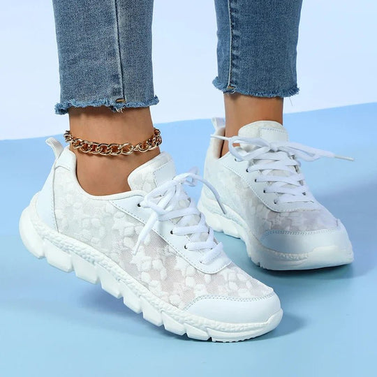 Orthopedische Sneakers Dames van Mesh met Chunky Zool en Ronde Neus - ZovaFashion - Schoenen Dames